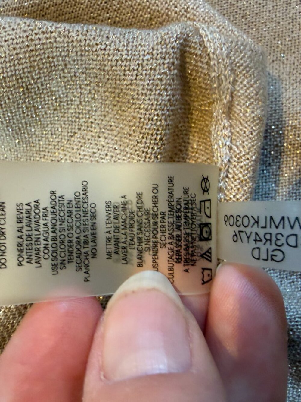 Calvin Klein 3/4 Sleeve Glitter Shrug Cardigan Sparkly Gold Size Small - Picture 9 of 9
